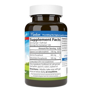 Foto 2 | Suplemento Carlson Gamma E-gems 465 Mg De Vitamina E 120 Cápsulas Blandas - Venta Internacional.