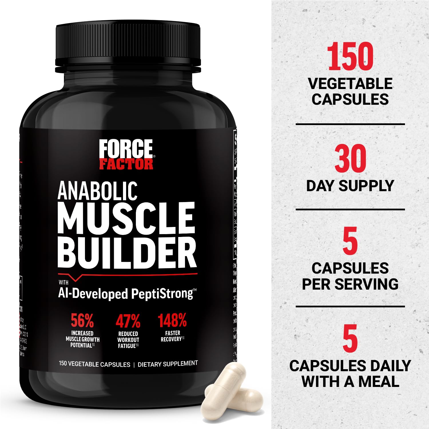 Foto 5 pulgar | Suplementos Force Factor Anabolic Muscle Builder 150 Cápsulas - Venta Internacional.