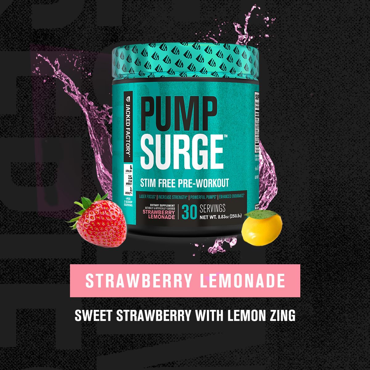 Foto 5 | Limonada De Fresa Jacked Factory Pumpsurge Antes Del Entrenamiento - Venta Internacional.