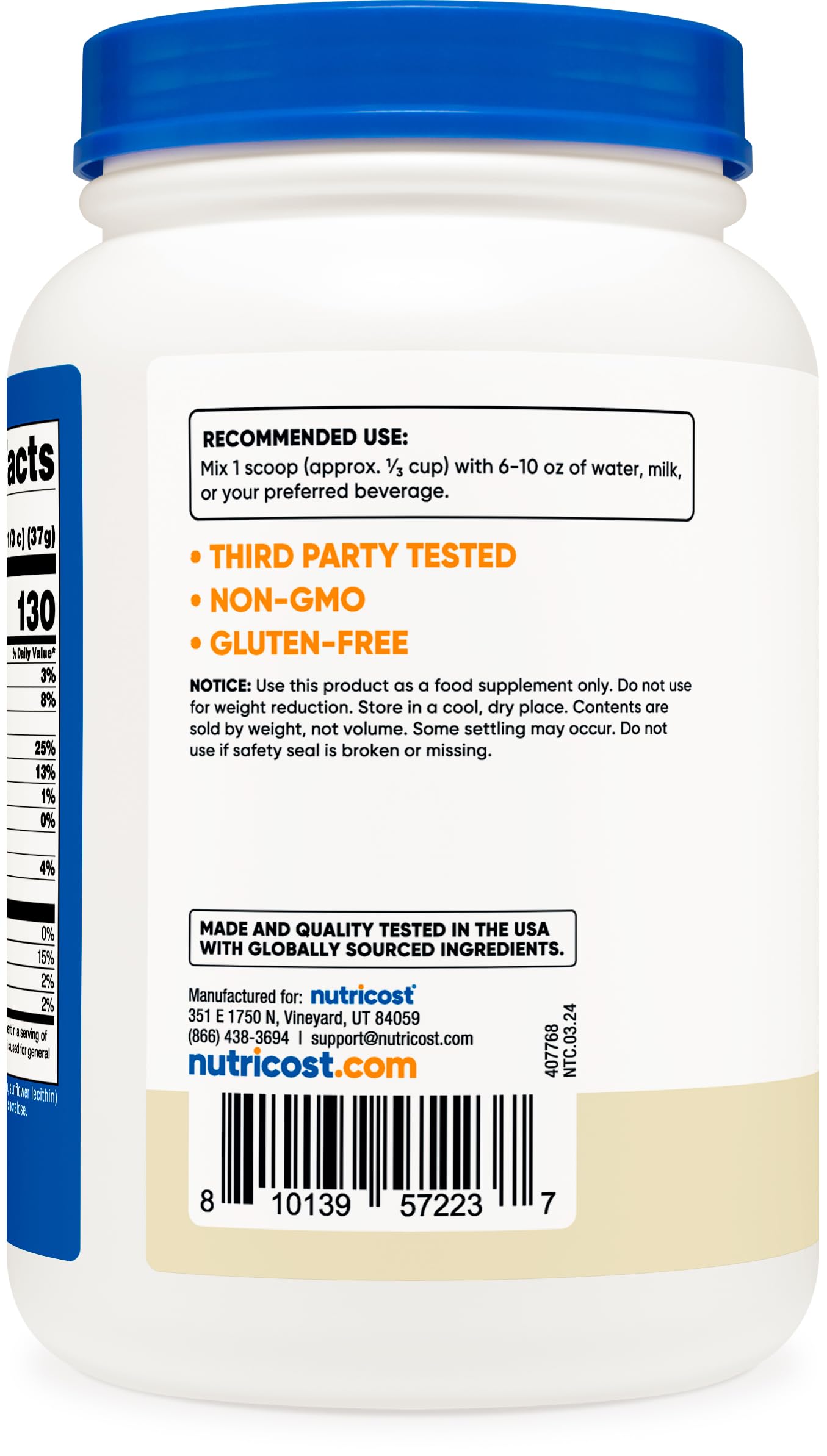 Foto 5 pulgar | Suplemento Proteico Nutricost Whey Protein Concentrate 680 G - Venta Internacional.