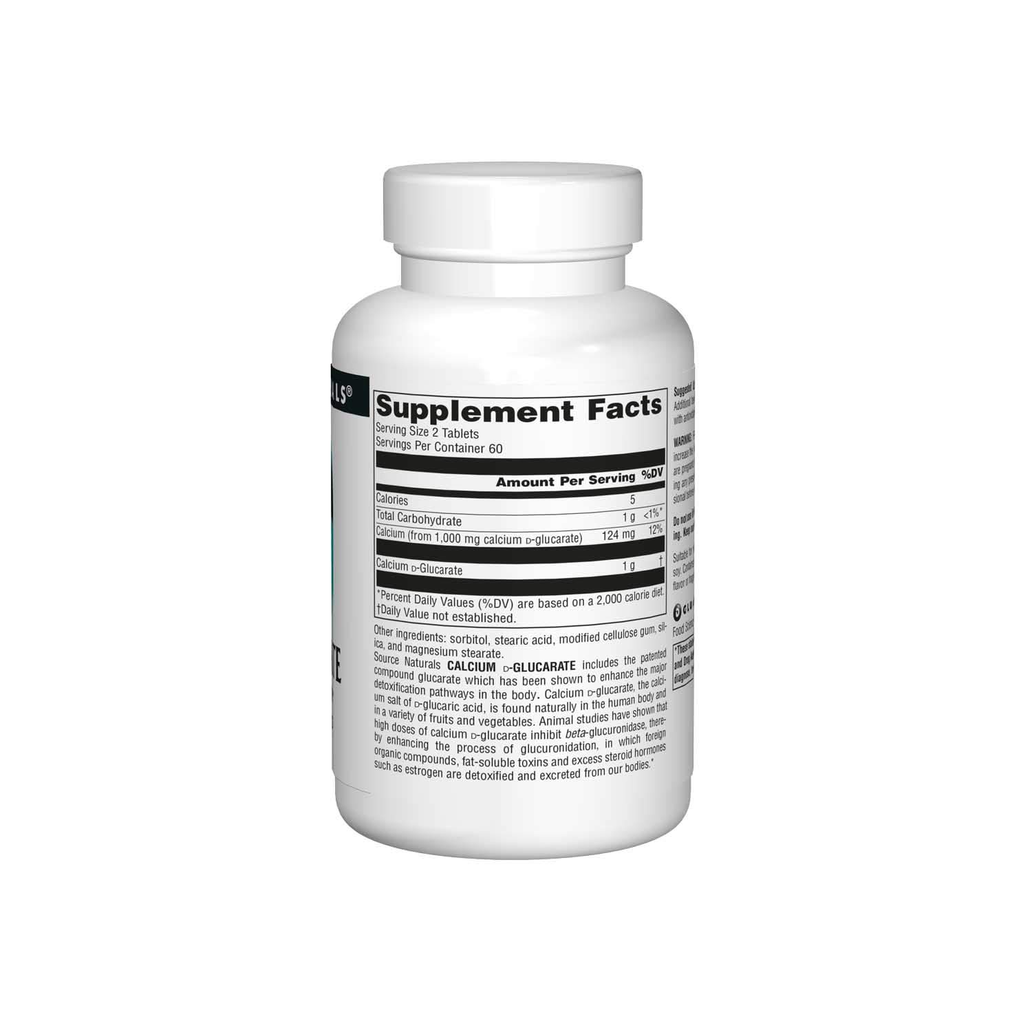 Foto 4 pulgar | Supplement Source Naturals D-glucarato De Calcio 500 Mg - Venta Internacional.