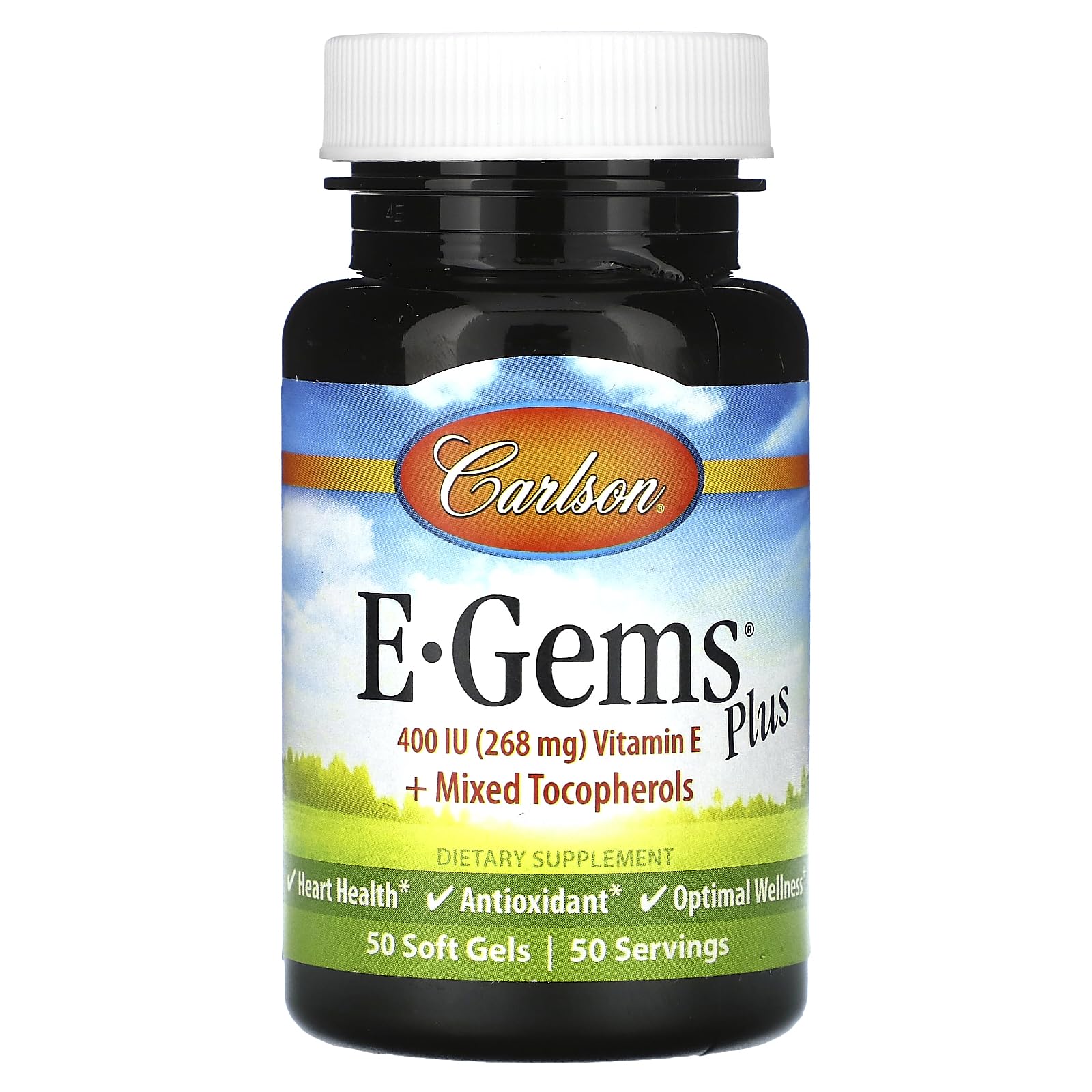 Suplemento Carlson E-gems Plus 400 Ui (268 Mg) De Vitamina E 50 Cápsulas Blandas - Venta Internacional.