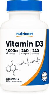 Foto 1 | Suplemento Nutricost Vitamina D3, 1000 Ui, Cápsulas Blandas, 240 Cápsulas Blandas - Venta Internacional.