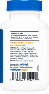 Foto 4 | Suplemento Nutricost Vitamina D3, 1000 Ui, Cápsulas Blandas, 240 Cápsulas Blandas - Venta Internacional.