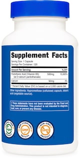 Foto 5 | Suplemento Nutricost De Ácido Pantoténico (vitamina B5) 500 Mg - Venta Internacional.