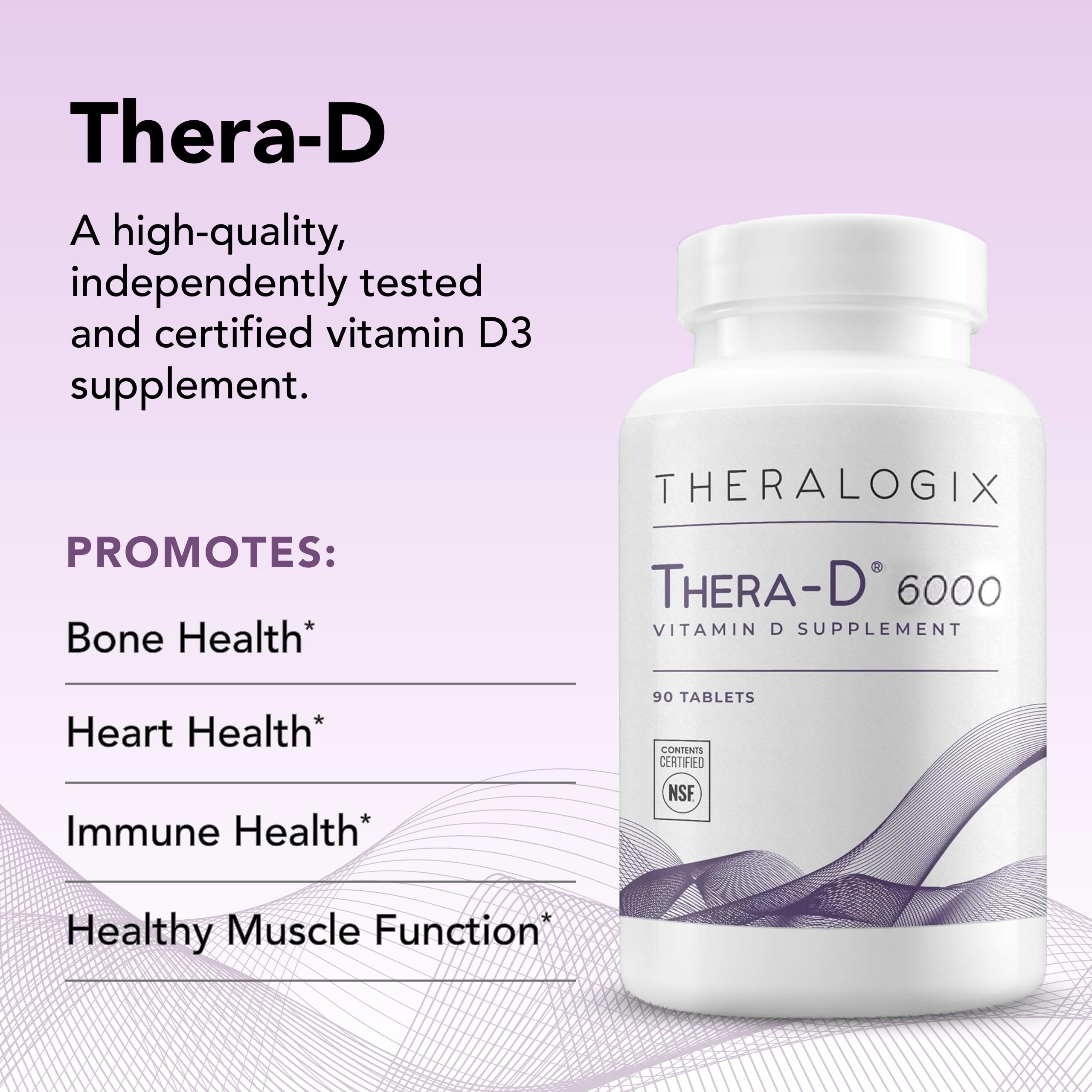 Foto 6 pulgar | Suplemento De Vitamina D Theralogix Thera-d 6000 90 Comprimidos - Venta Internacional.