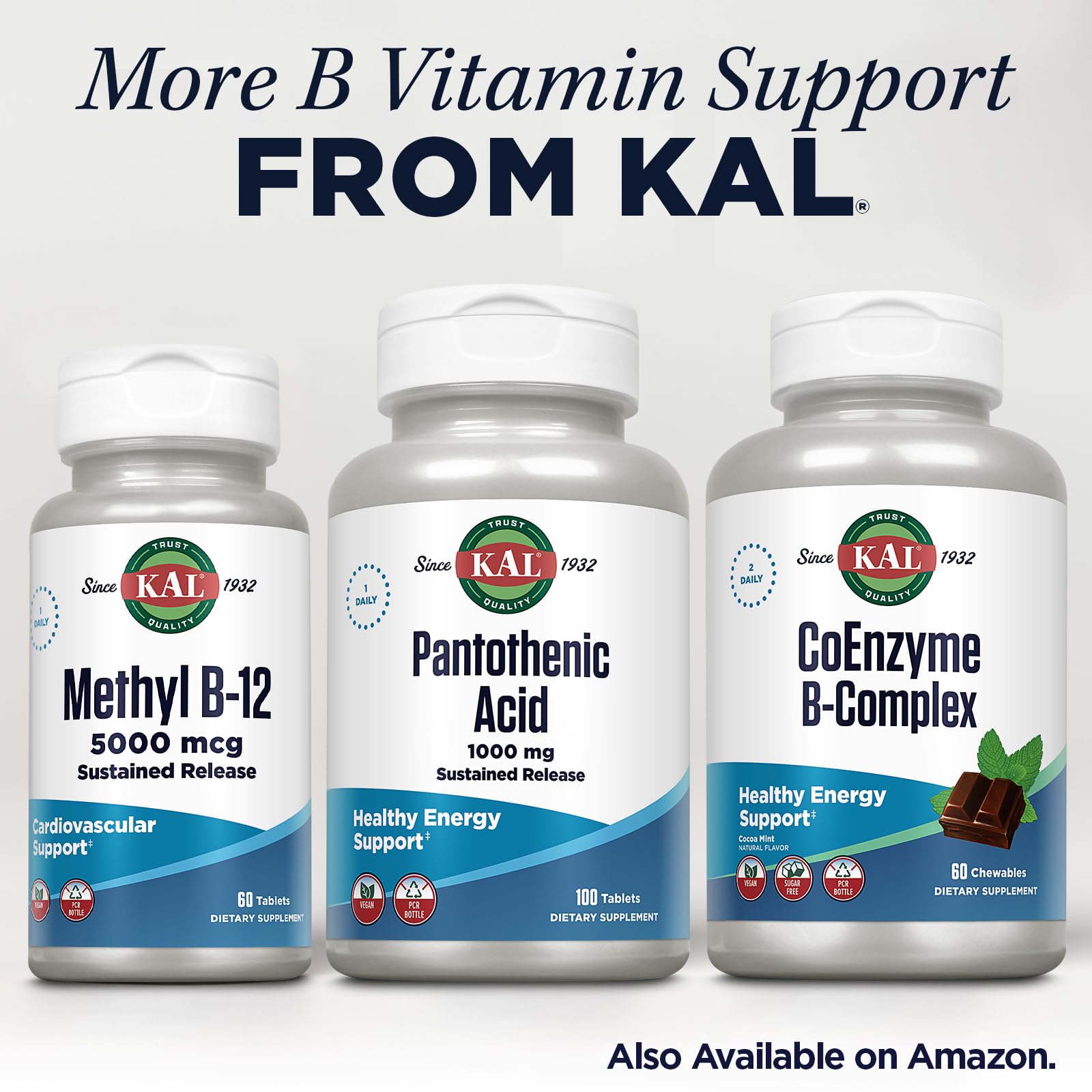 Foto 6 | Suplemento De Ácido Pantoténico Kal 1000 Mg De Vitamina B5 100 Tabletas - Venta Internacional.
