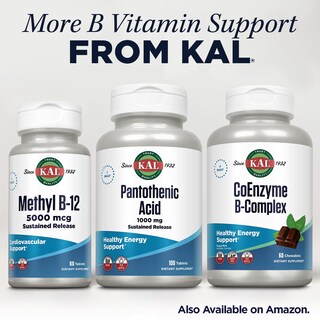 Foto 6 | Suplemento De Ácido Pantoténico Kal 1000 Mg De Vitamina B5 100 Tabletas - Venta Internacional.