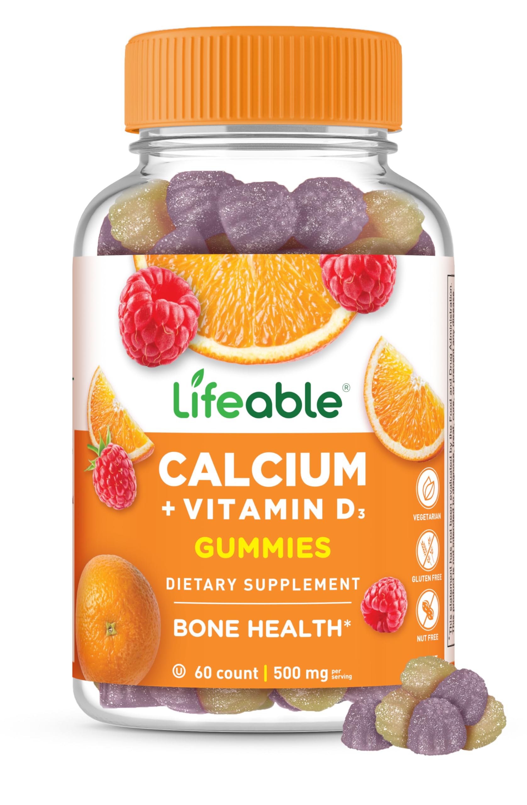 Foto 2 pulgar | Gomitas De Calcio Lifeable Calcium, 500 Mg, D3, 1000 Ui, 60 Gomitas - Venta Internacional.