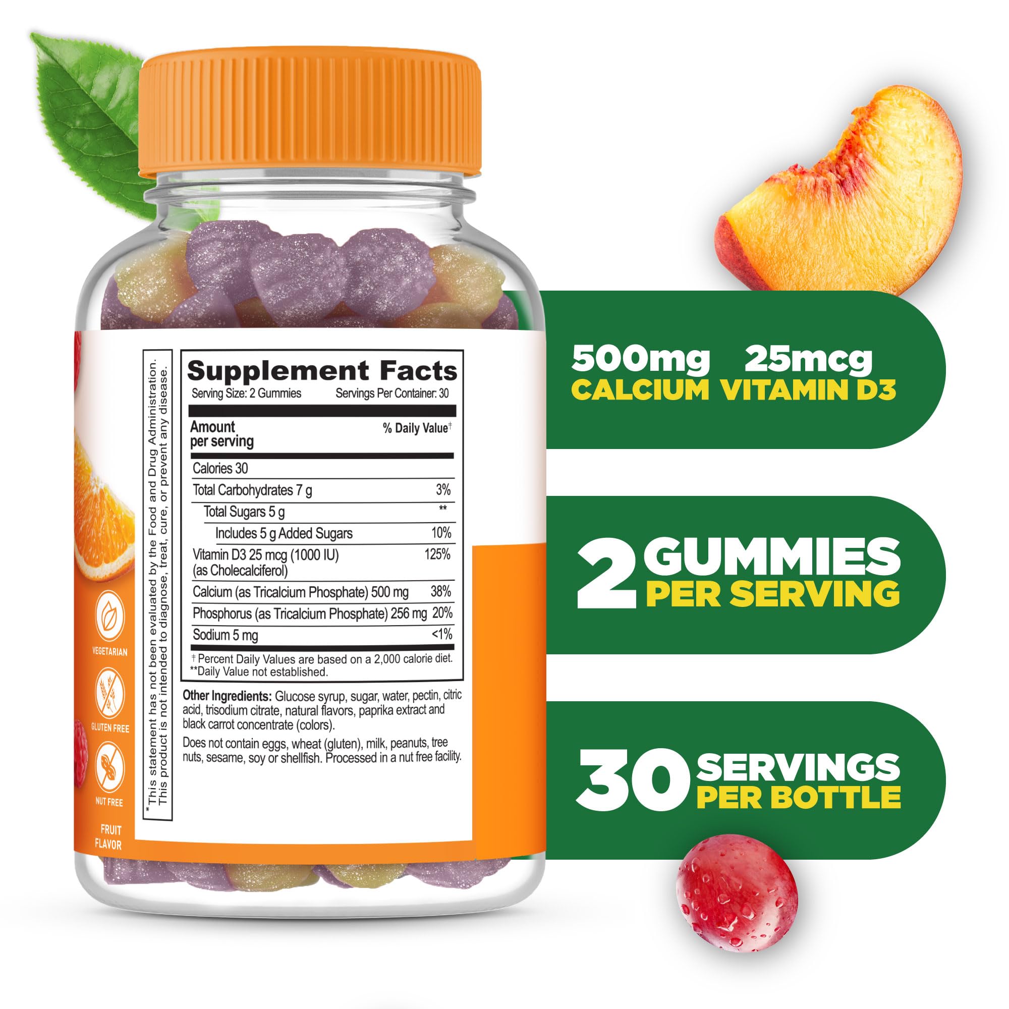 Foto 3 pulgar | Gomitas De Calcio Lifeable Calcium, 500 Mg, D3, 1000 Ui, 60 Gomitas - Venta Internacional.