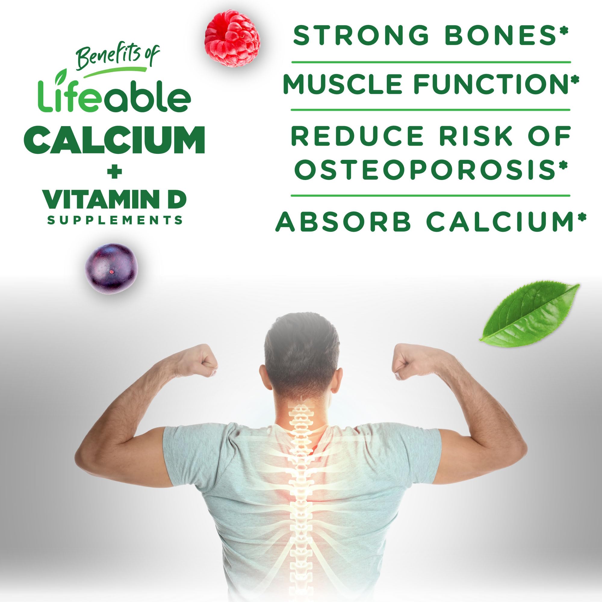 Foto 4 pulgar | Gomitas De Calcio Lifeable Calcium, 500 Mg, D3, 1000 Ui, 60 Gomitas - Venta Internacional.