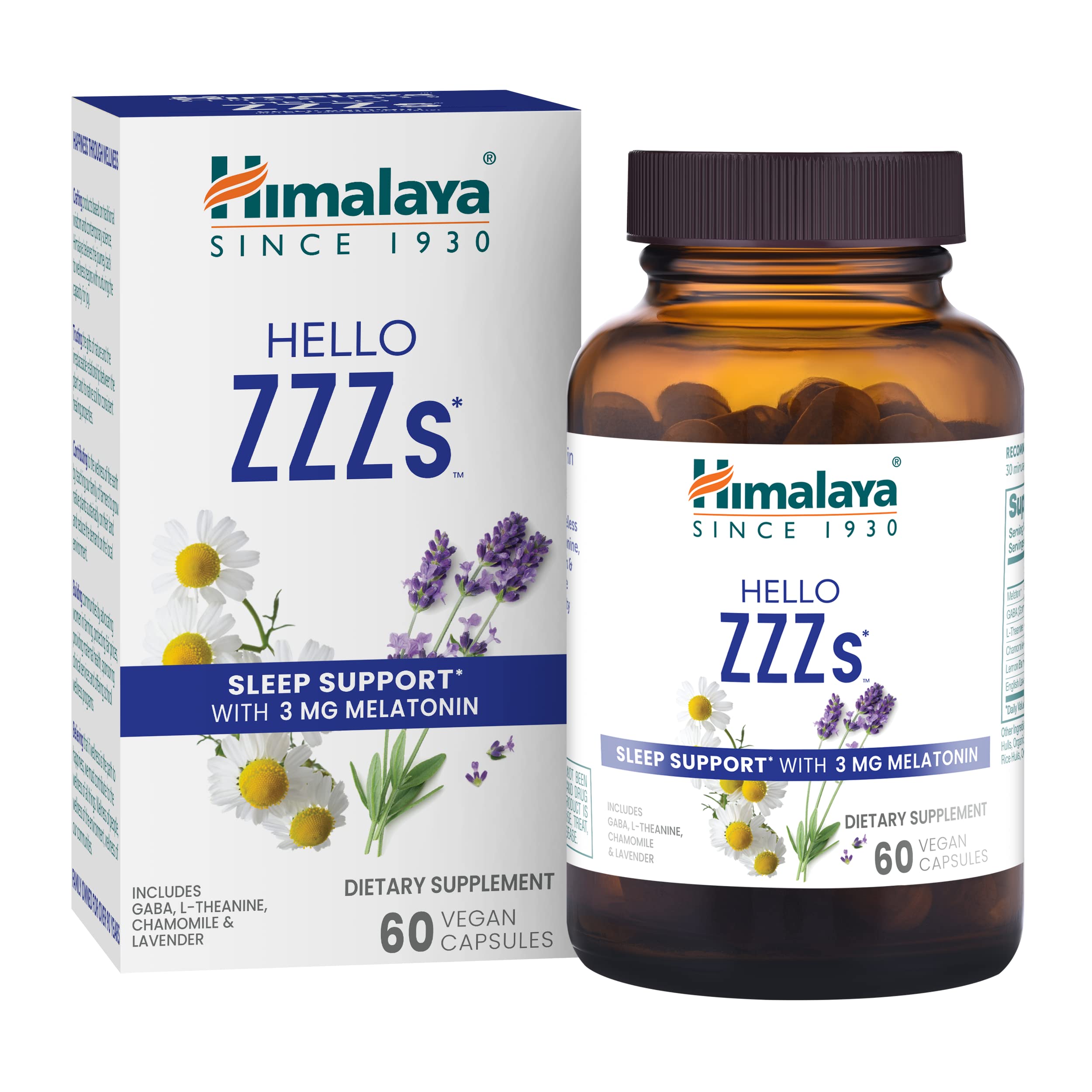 Cápsulas De Apoyo Para Dormir Himalaya Hello Zzs 60 Cápsulas - Venta Internacional.