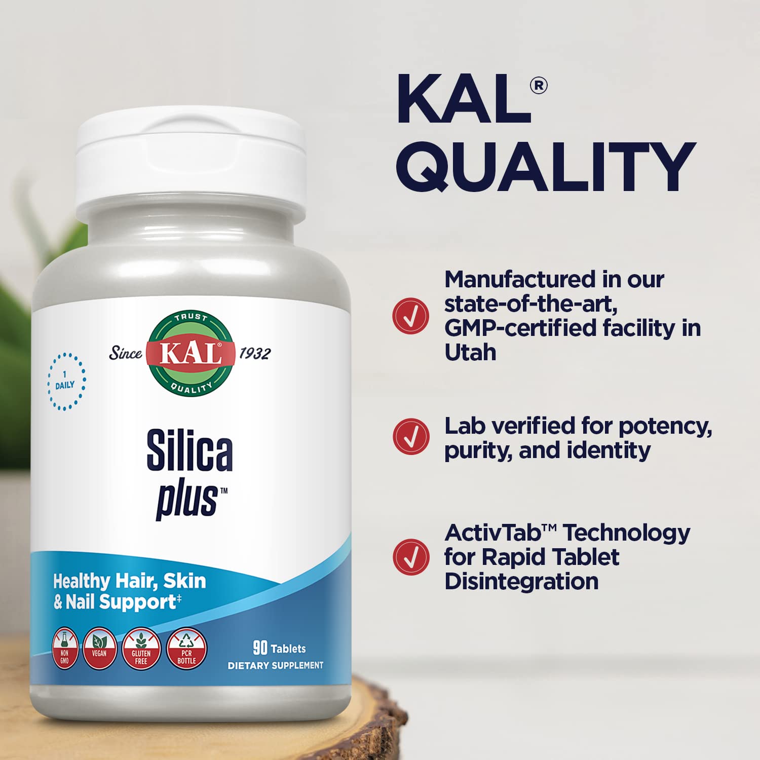 Foto 5 | Suplemento Kal Silica Plus Con Extracto De Cola De Caballo 90 Comprimidos - Venta Internacional.
