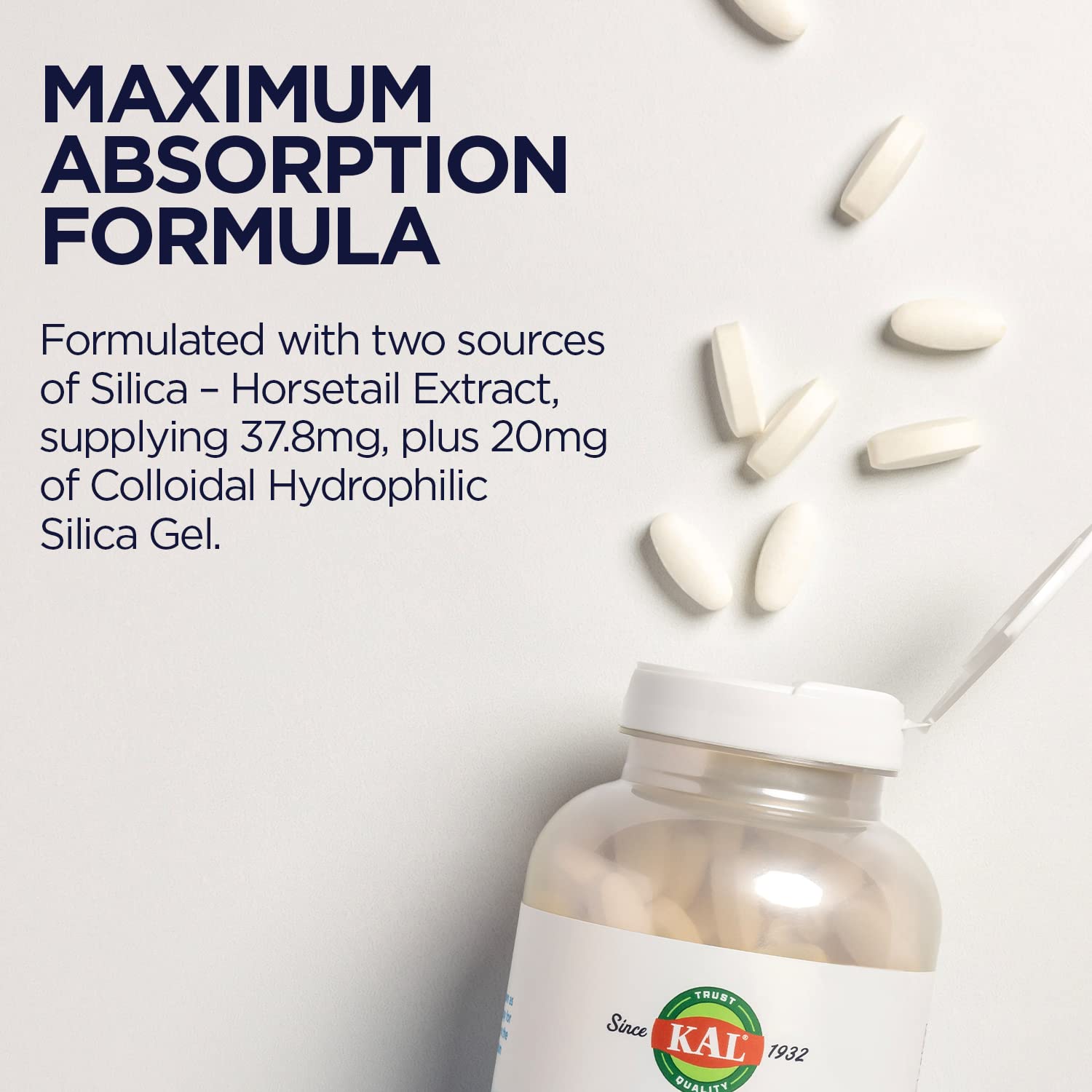 Foto 6 | Suplemento Kal Silica Plus Con Extracto De Cola De Caballo 90 Comprimidos - Venta Internacional.