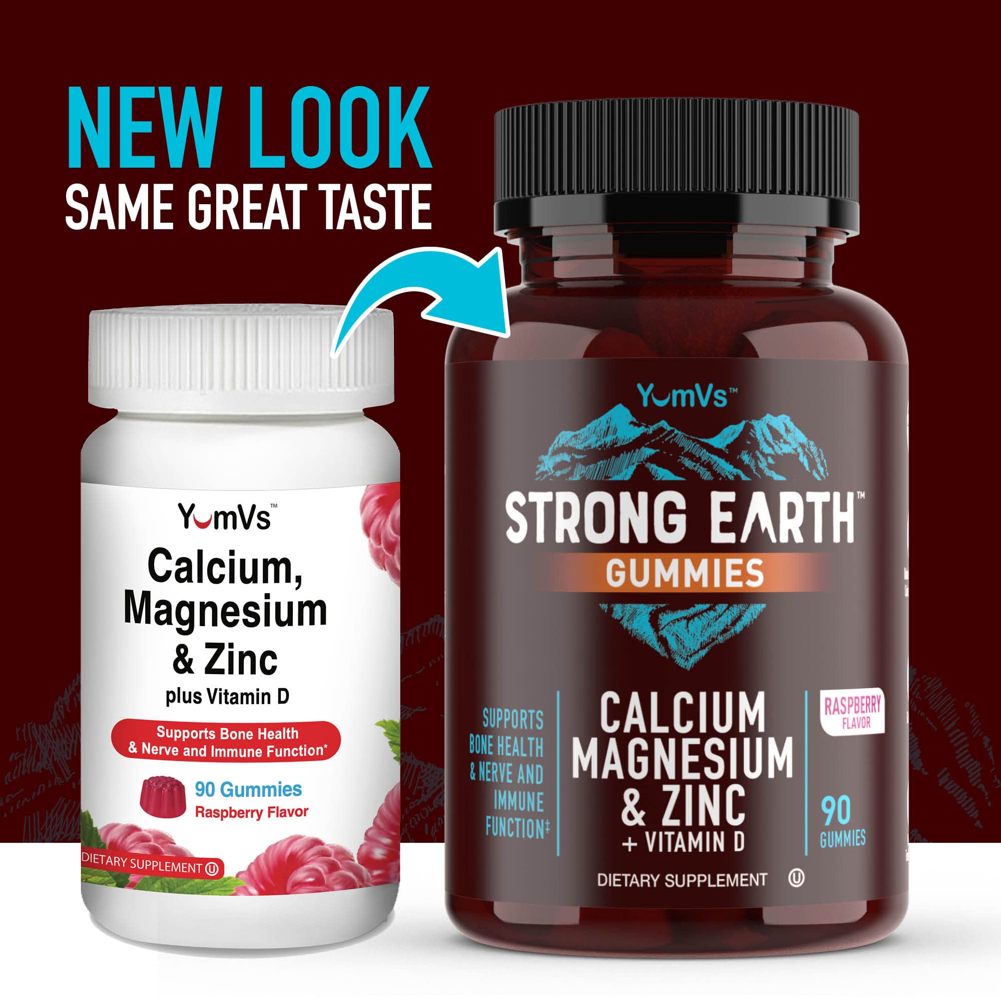 Foto 3 pulgar | Complementa Las Gomitas De Calcio, Magnesio Y Zinc Strong Earth De Yum-v - Venta Internacional.