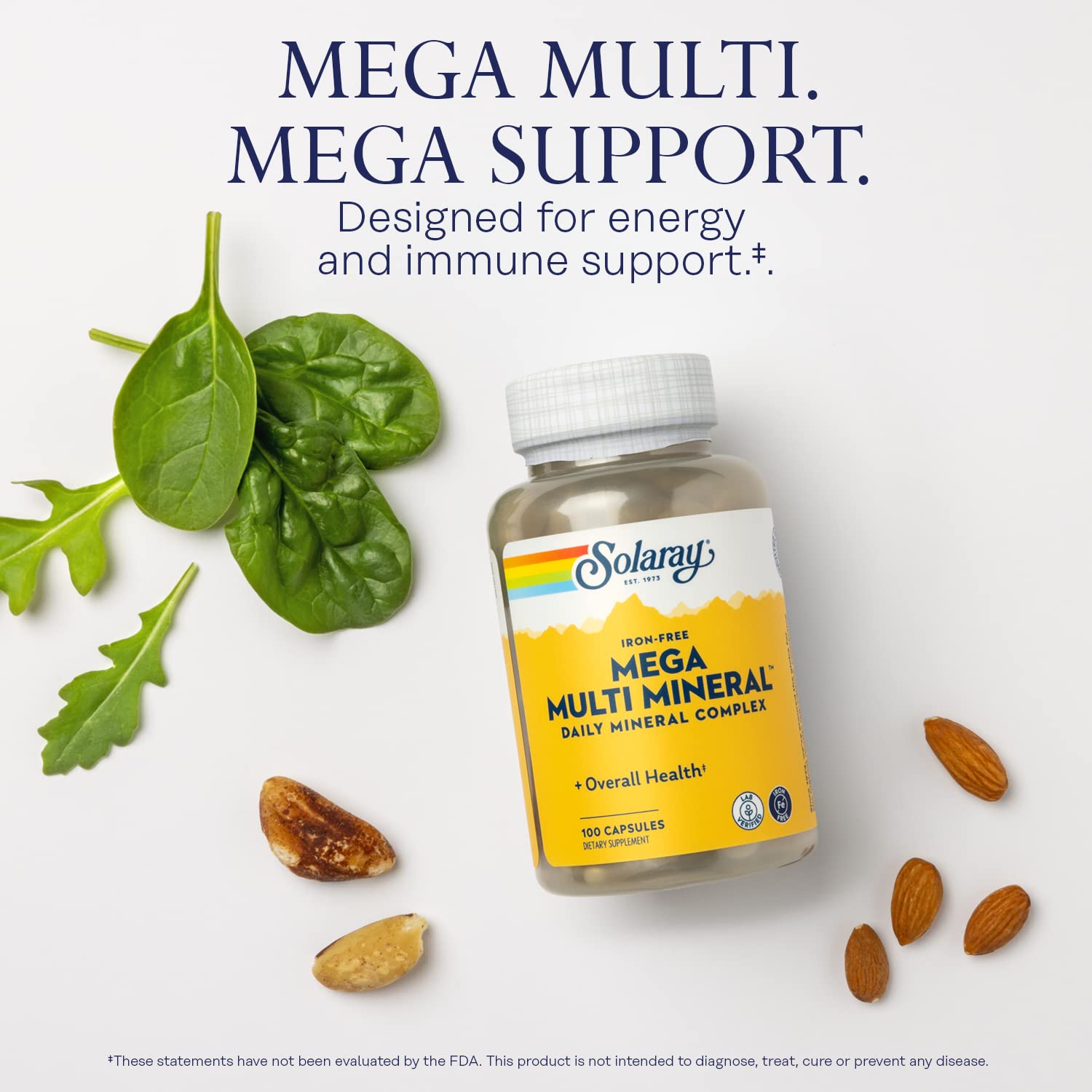 Foto 4 pulgar | Suplemento Solaray Mega Multi Mineral Sin Hierro 100 Cápsulas - Venta Internacional.