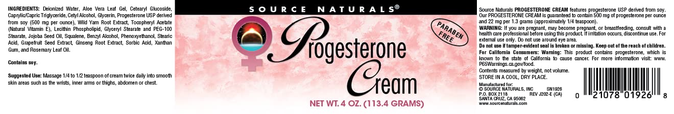 Foto 4 | Crema De Progesterona Source Naturals Women's Health 120 Ml - Venta Internacional.