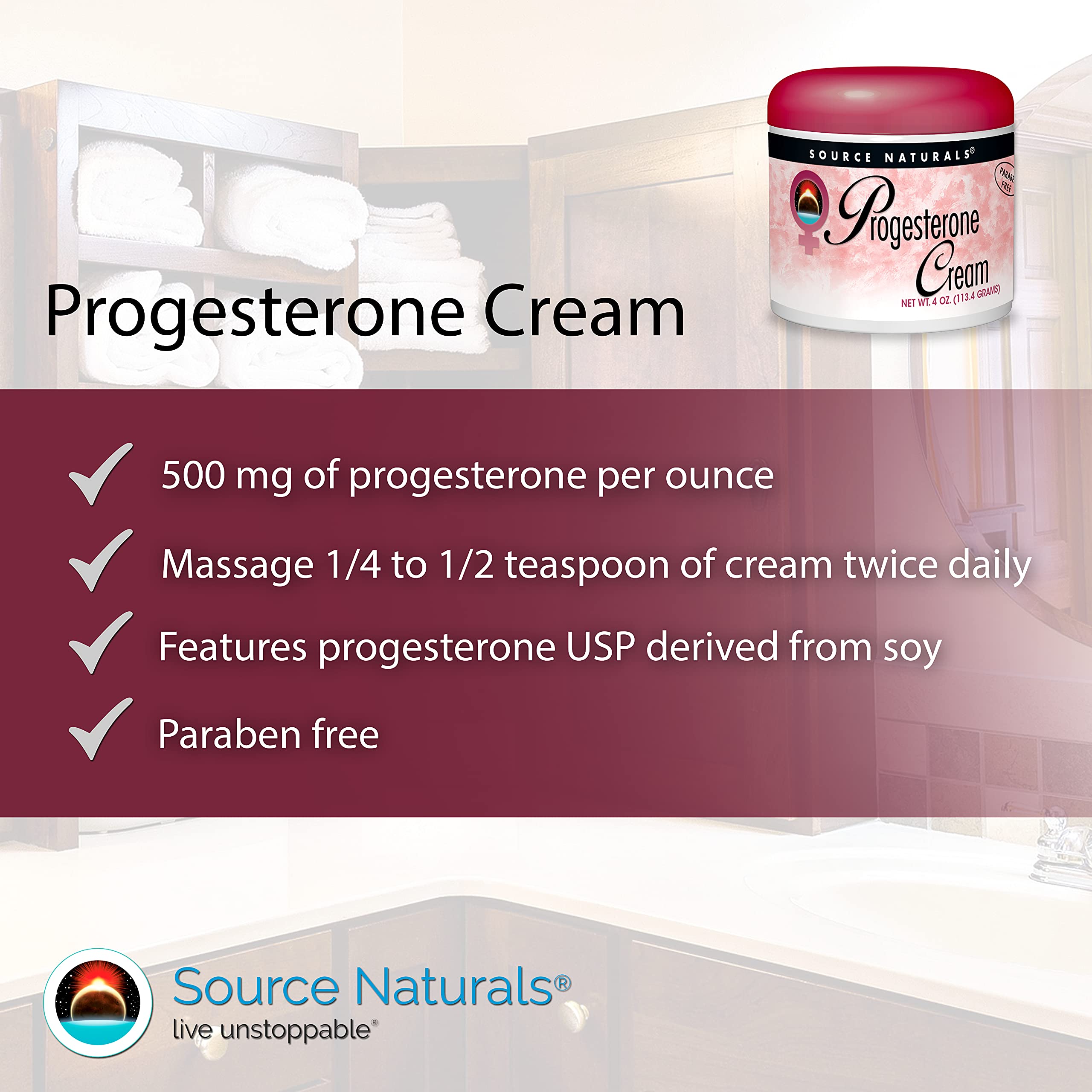 Foto 6 pulgar | Crema De Progesterona Source Naturals Women's Health 120 Ml - Venta Internacional.