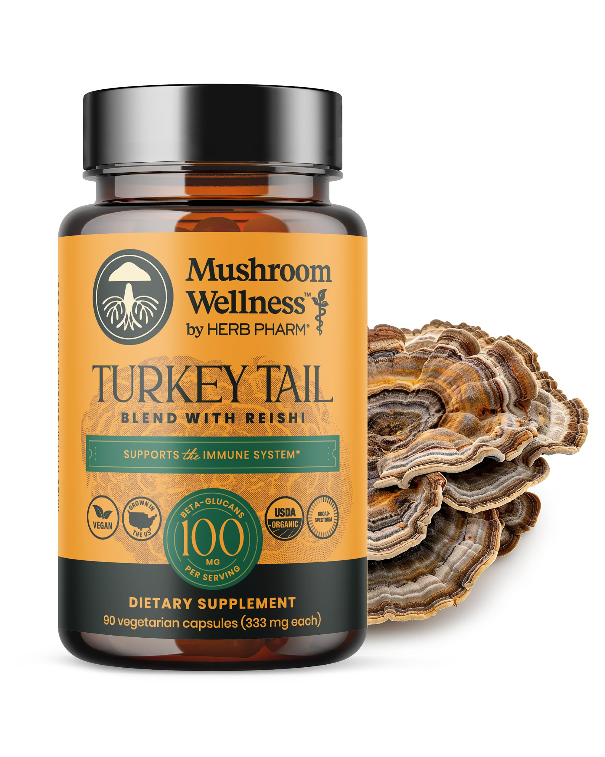 Suplemento: Mezcla De Cola De Pavo Herb Pharm Mushroom Wellness - Venta Internacional.