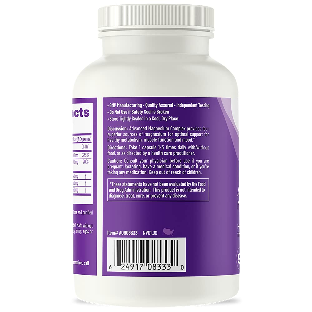 Foto 3 pulgar | Suplemento Dietético Aor Advanced Magnesium Complex 90 Cápsulas - Venta Internacional.