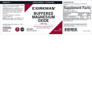 Foto 3 | Suplemento Kirkman De Óxido De Magnesio Tamponado 180 Mg 250 Cápsulas - Venta Internacional.