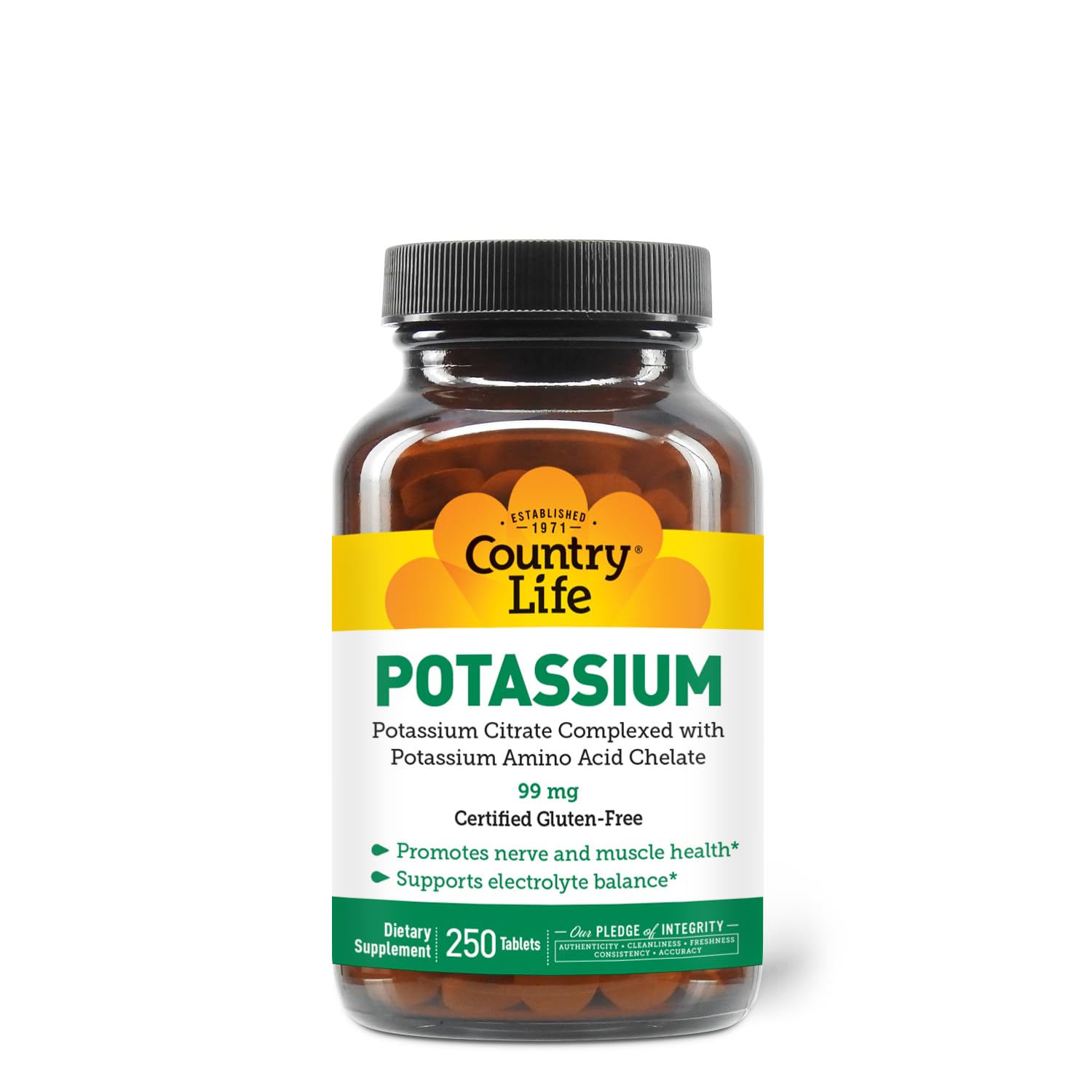 Foto 1 | Suplemento Country Life Potasio 99 Mg Quelatado 250 Comprimidos - Venta Internacional.