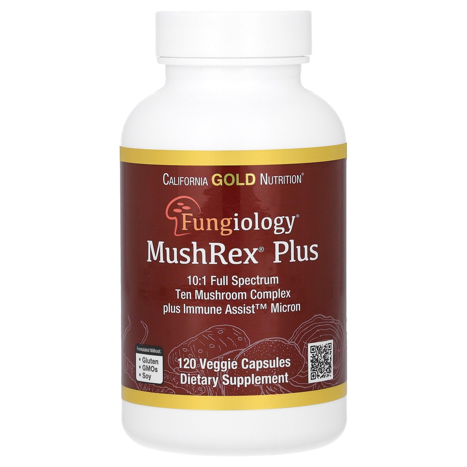 Foto 2 pulgar | Suplemento Fungiology Mushrex Plus De California Gold Nutrition - Venta Internacional.