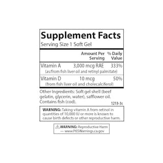 Foto 4 | Suplemento Carlson A Y D 10000 Ui (3000 Mcg Rae) De Vitamina A 400 Ui (10 Mcg) De Vitamina D3 - Venta Internacional.