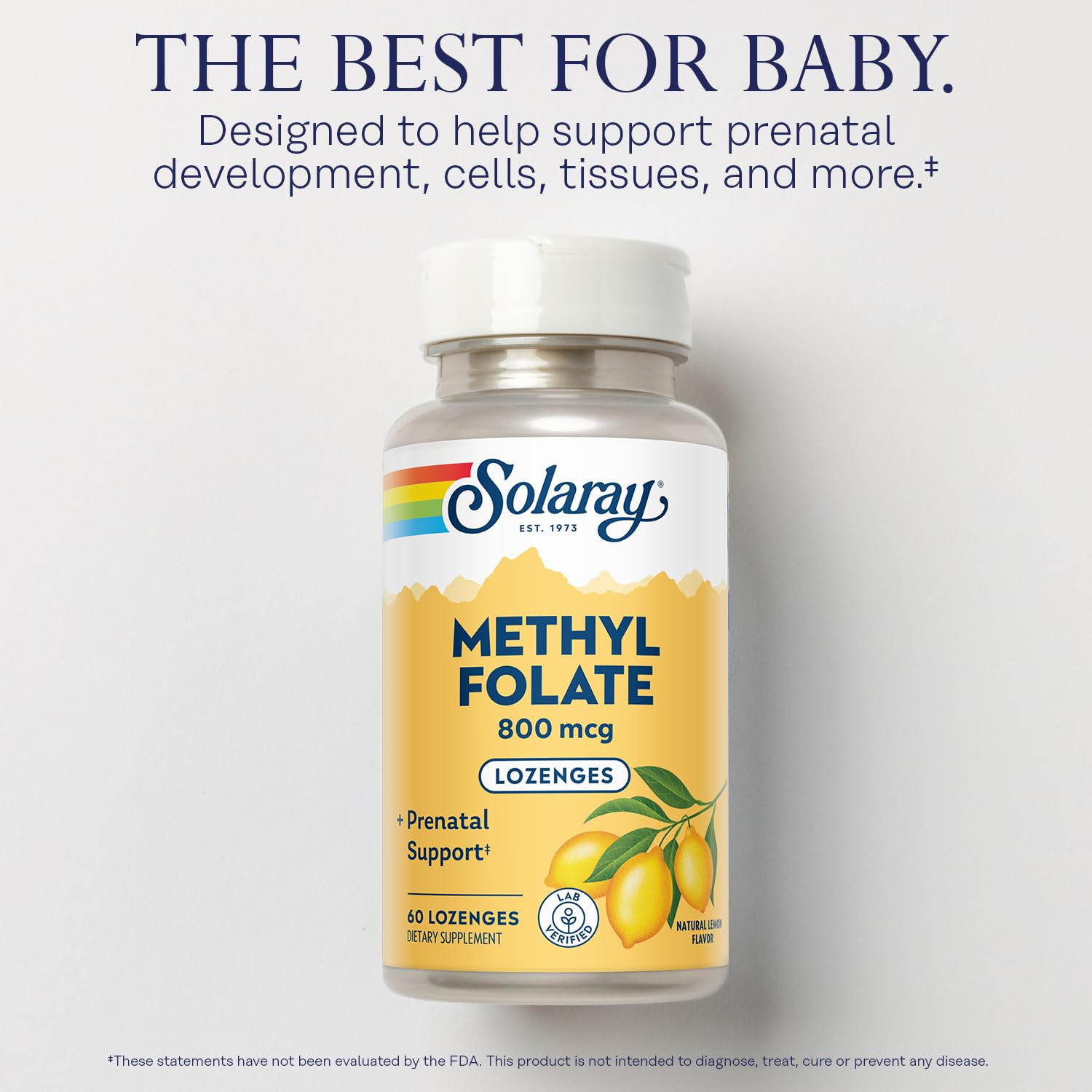Foto 3 | Vitaminas Prenatales Solaray Metil Folato 800 Mcg 60 Pastillas - Venta Internacional.
