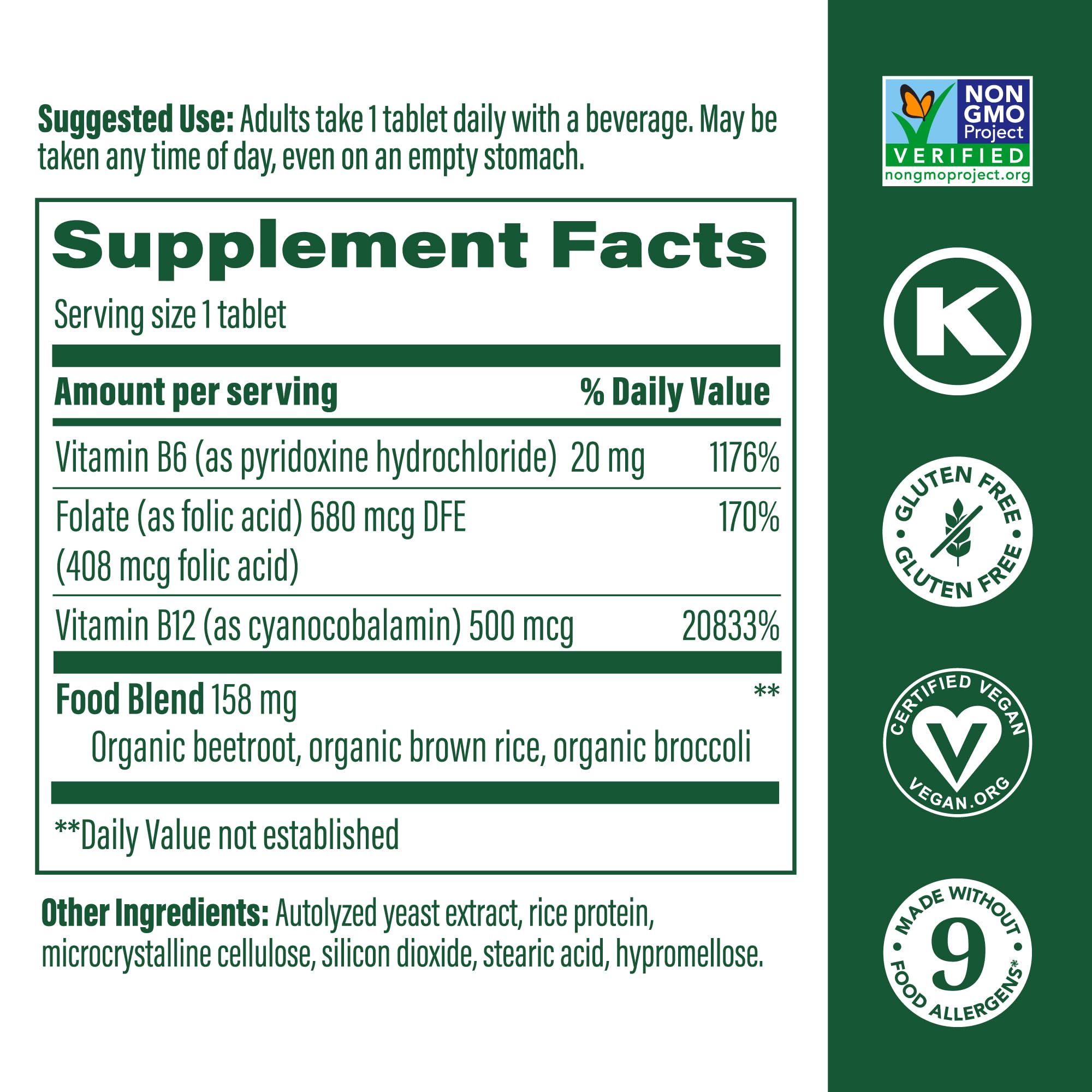 Foto 3 pulgar | Suplemento De Vitamina B12 Vegana De Megafood Con B6 Y Ácido Fólico - Venta Internacional.