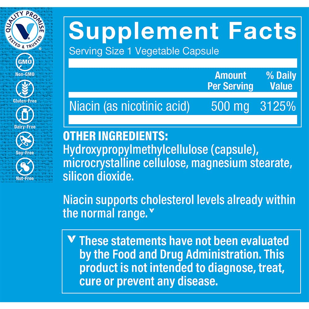 Foto 4 pulgar | Complementa The Vitamin Shoppe Con 500 Mg De Niacina Y Colesterol - Venta Internacional.