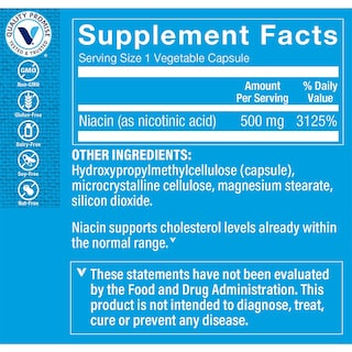 Foto 3 | Complementa The Vitamin Shoppe Con 500 Mg De Niacina Y Colesterol - Venta Internacional.