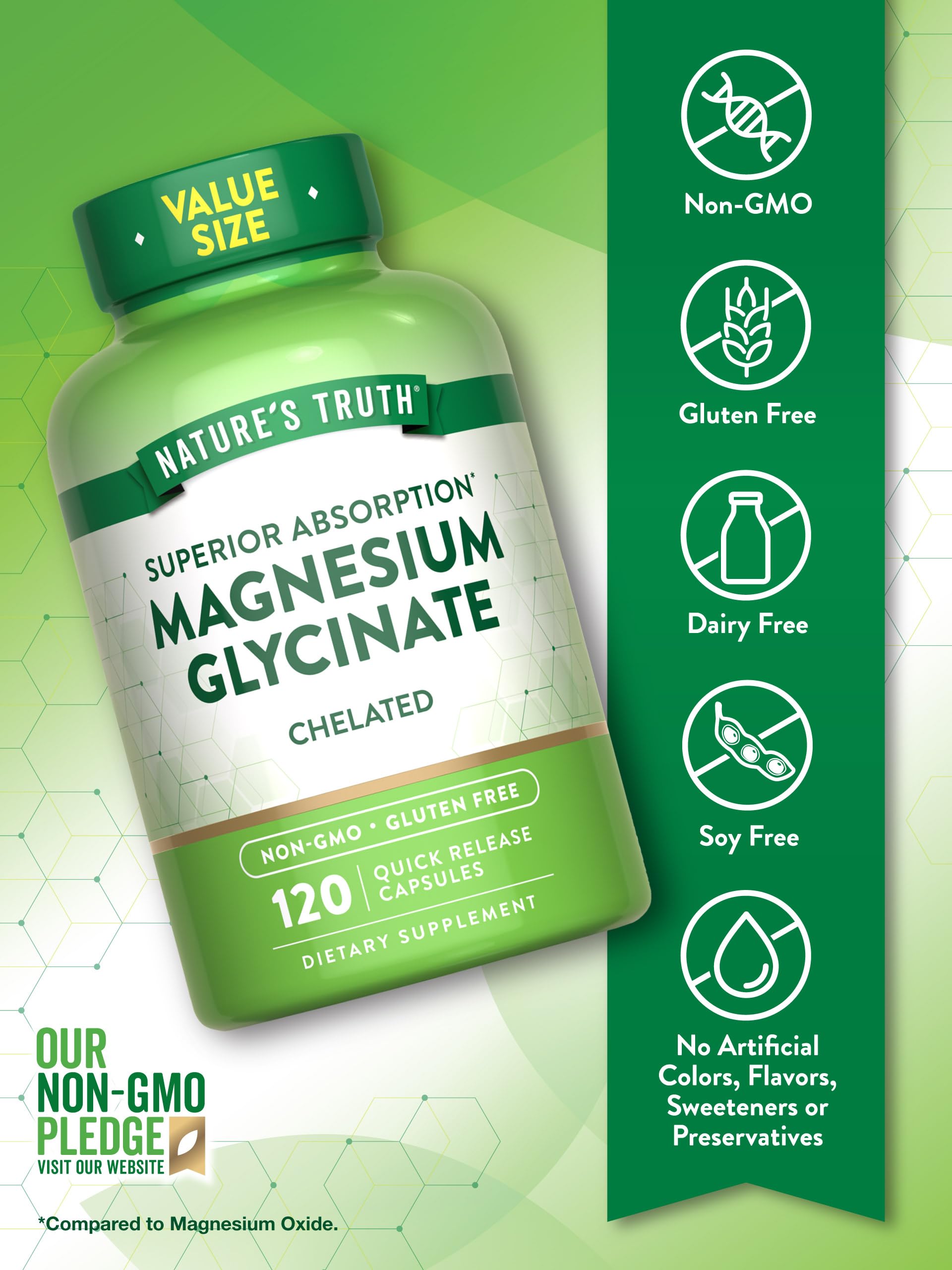 Foto 4 pulgar | Suplemento Nature's Truth De Glicinato De Magnesio 200 Mg 120 Cápsulas - Venta Internacional.
