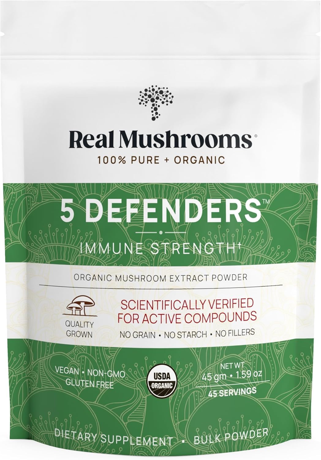 Foto 2 pulgar | Suplemento Real Mushrooms 5 Defenders Powder, 45 Porciones - Venta Internacional.