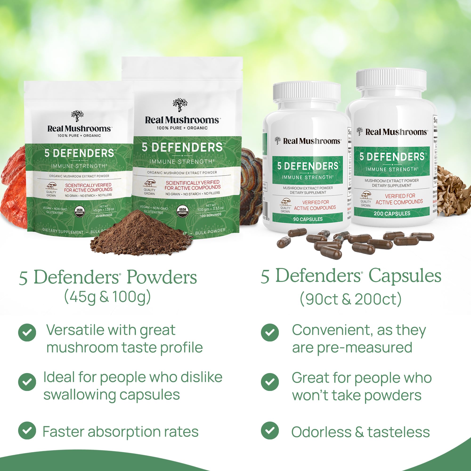 Foto 7 pulgar | Suplemento Real Mushrooms 5 Defenders Powder, 45 Porciones - Venta Internacional.