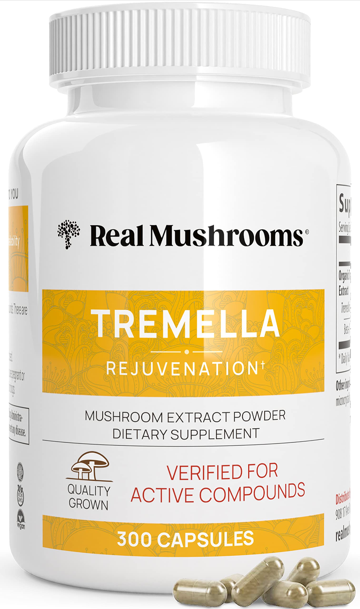 Foto 2 pulgar | Suplemento De Extracto De Hongo Tremella Real Mushrooms, 300 Unidades - Venta Internacional.