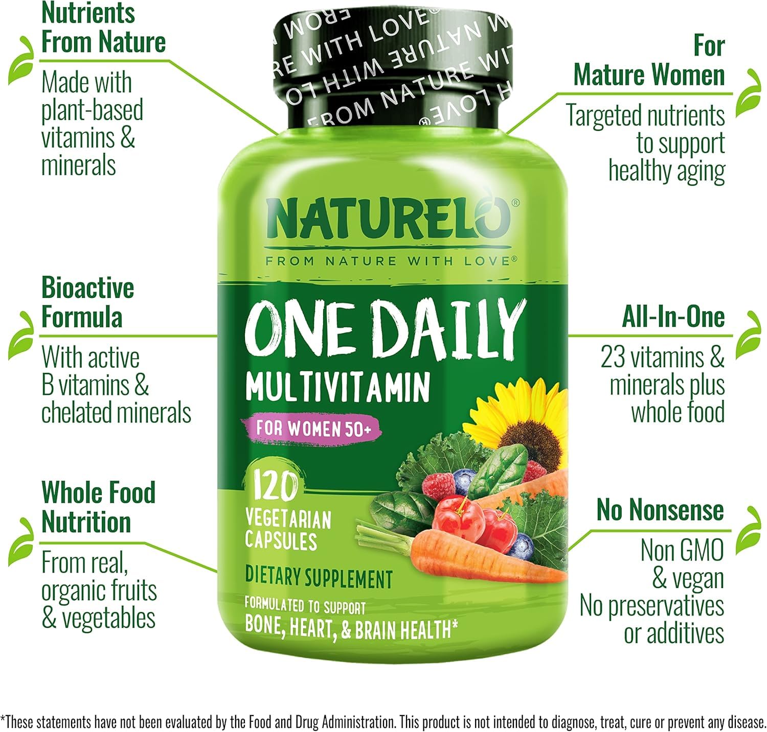 Foto 7 pulgar | Multivitamínico Naturelo One Daily Women 50+ 120 Cápsulas - Venta Internacional.
