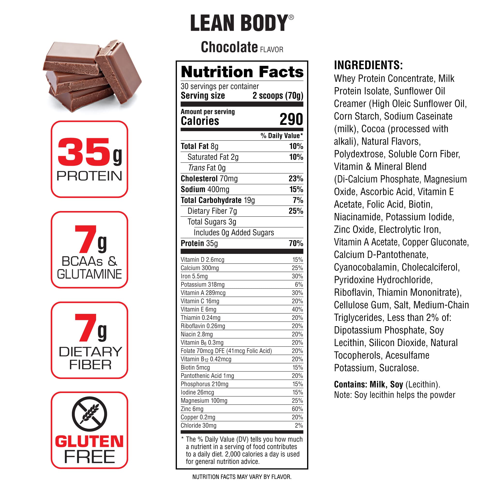 Foto 8 pulgar | Proteínas Labrada Lean Body Chocolate 2,1 Kg - Venta Internacional