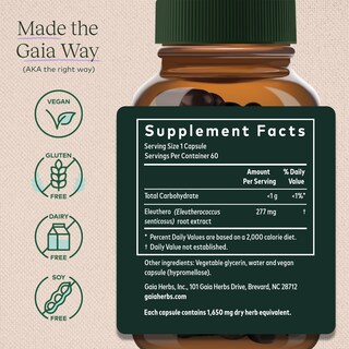 Foto 2 | Suplemento Gaia Herbs Eleuthero Root Energy 60 Cápsulas Veganas - Venta Internacional