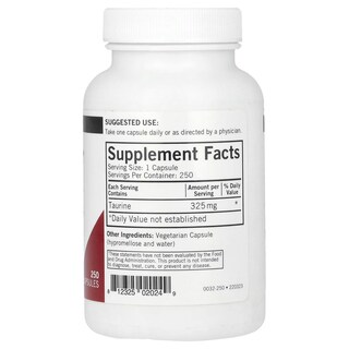 Foto 2 | Suplemento Kirkman L-taurina 325 Mg 250 Cápsulas- Venta Internacional