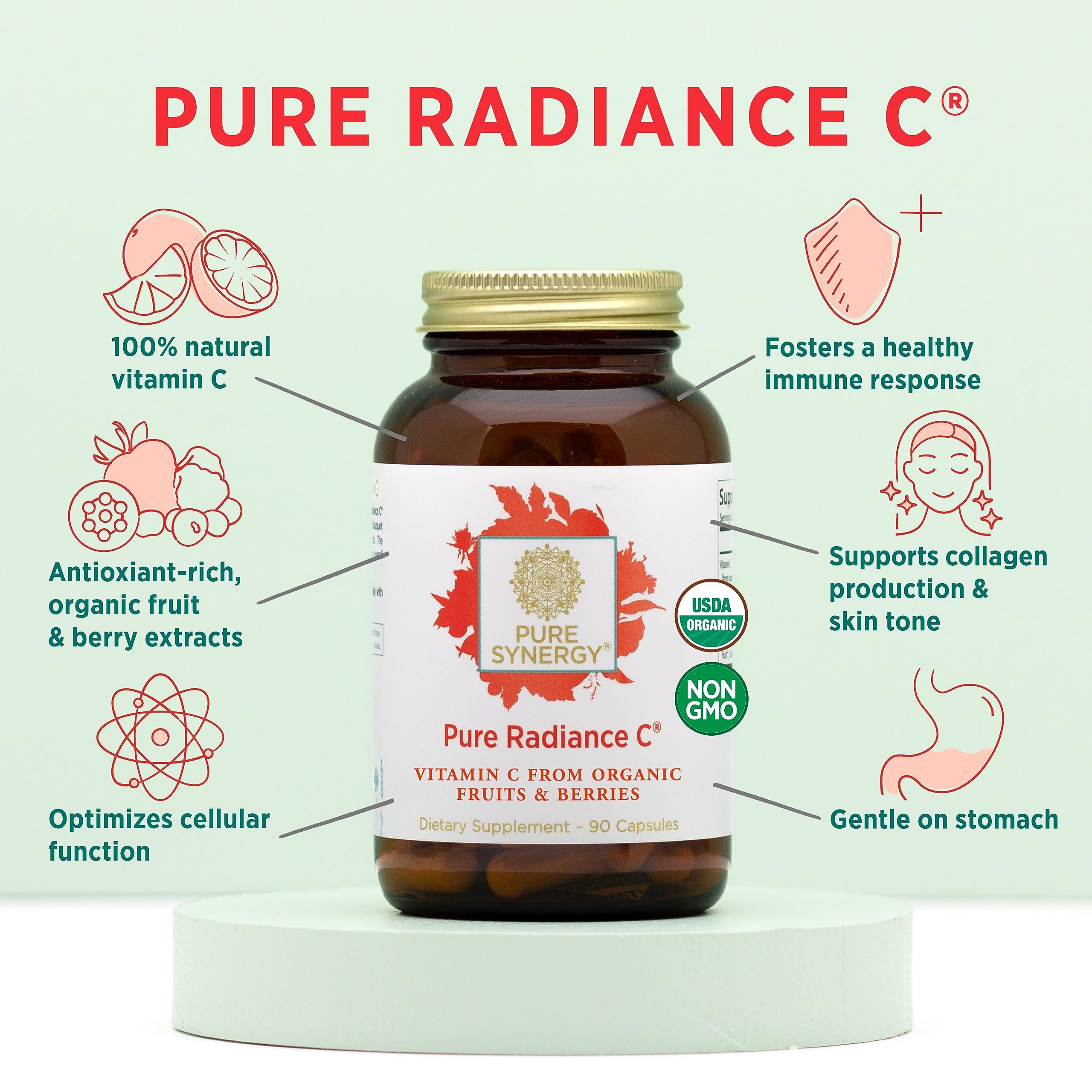 Foto 4 pulgar | Suplemento Pure Synergy Pure Radiance C 90 Cápsulas - Venta Internacional