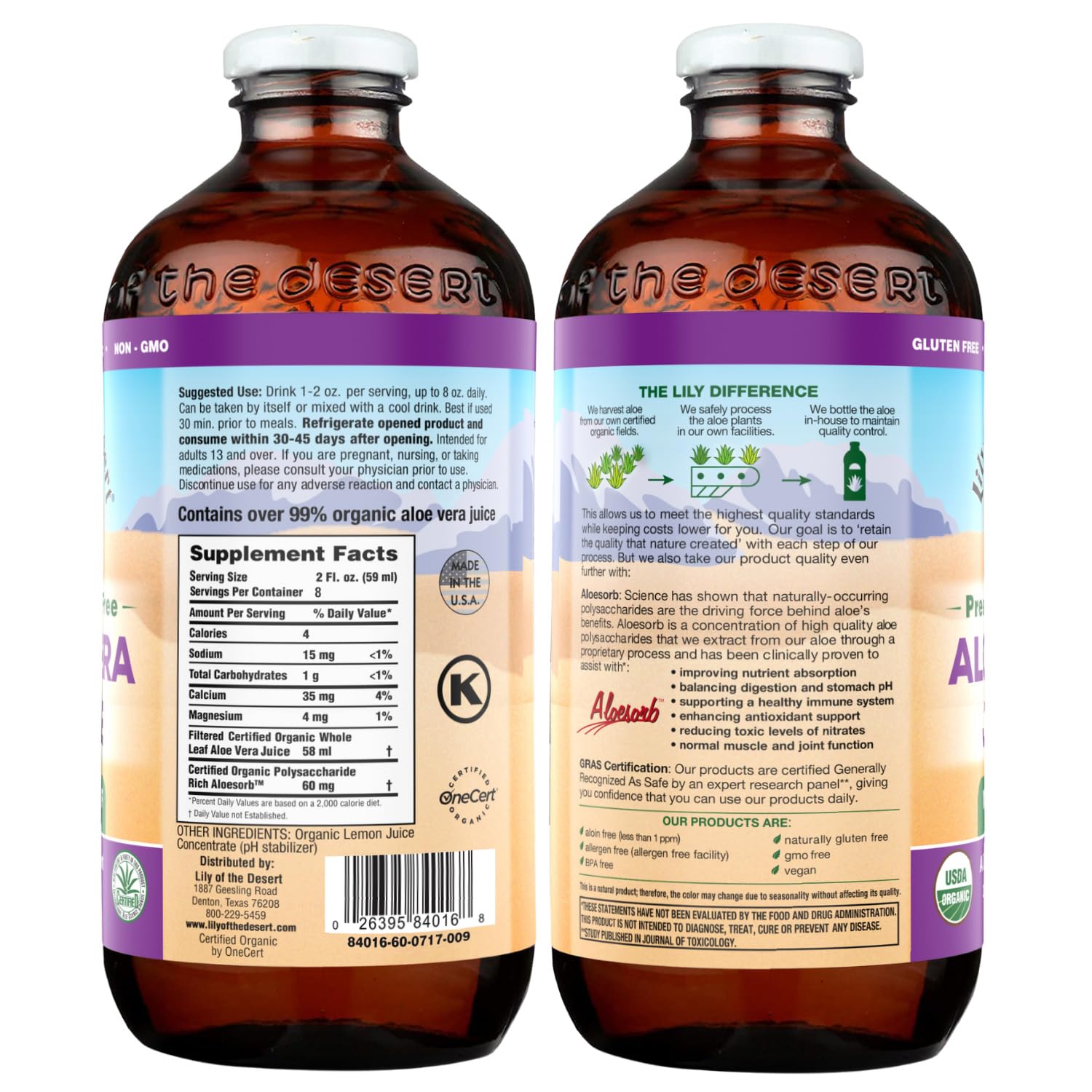 Foto 3 pulgar | Jugo de Aloe Vera Lily Of The Desert 473 Ml - Venta Internacional