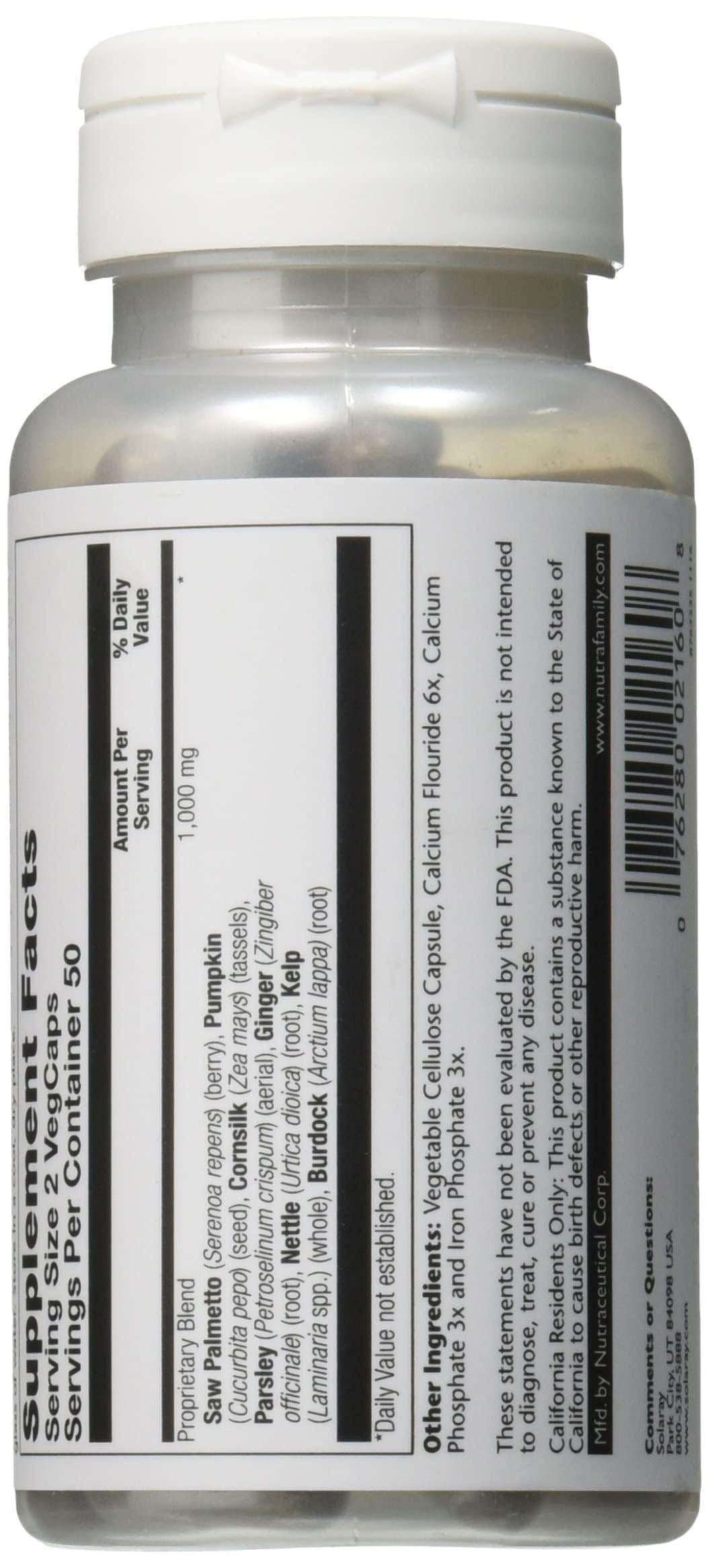 Foto 4 pulgar | Suplemento Solaray Prostate Blend SP-16 100 Cápsulas - Venta Internacional