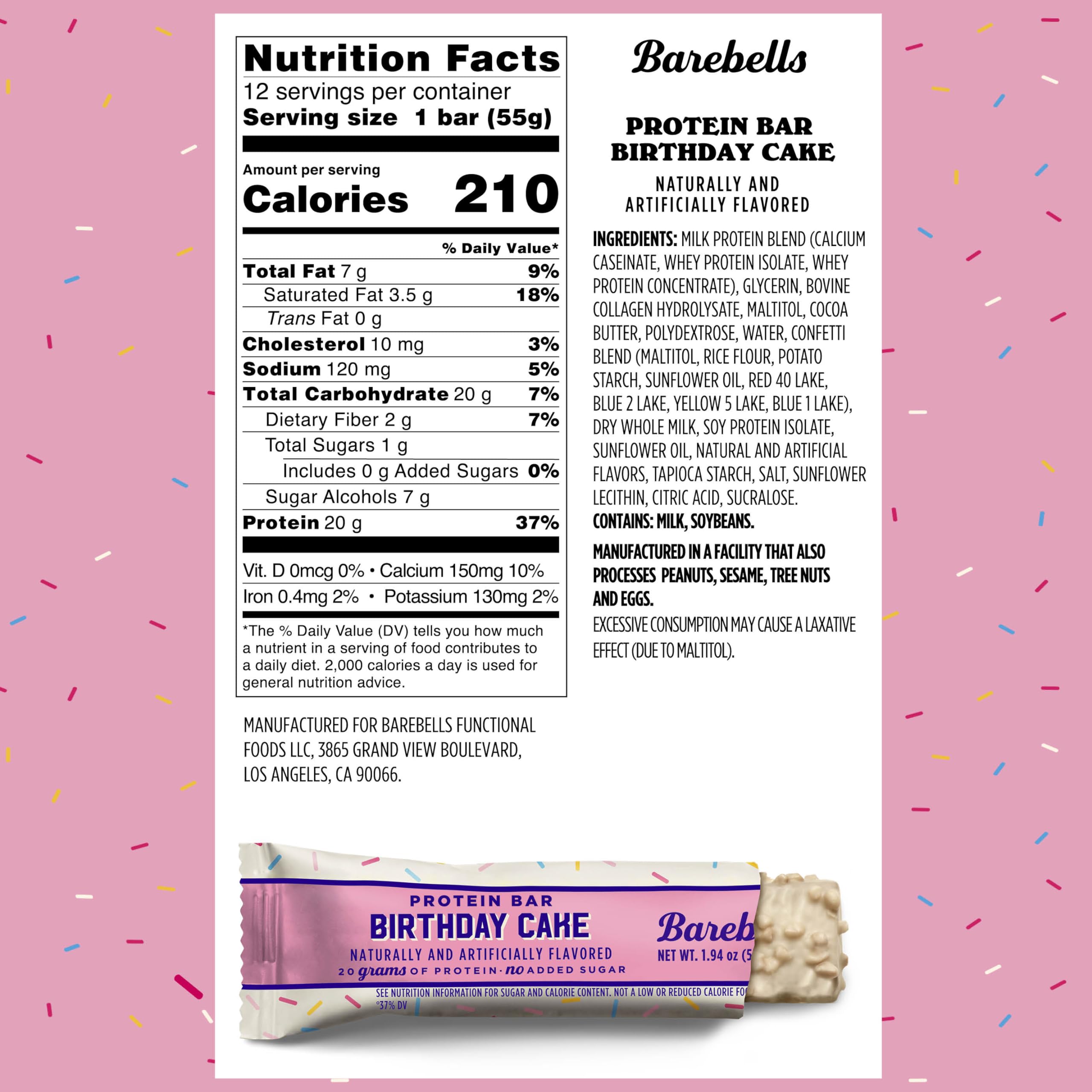 Foto 7 | Barras de Proteína Birthday Cake Bars Barebells 20 G 12 Piezas - Venta Internacional