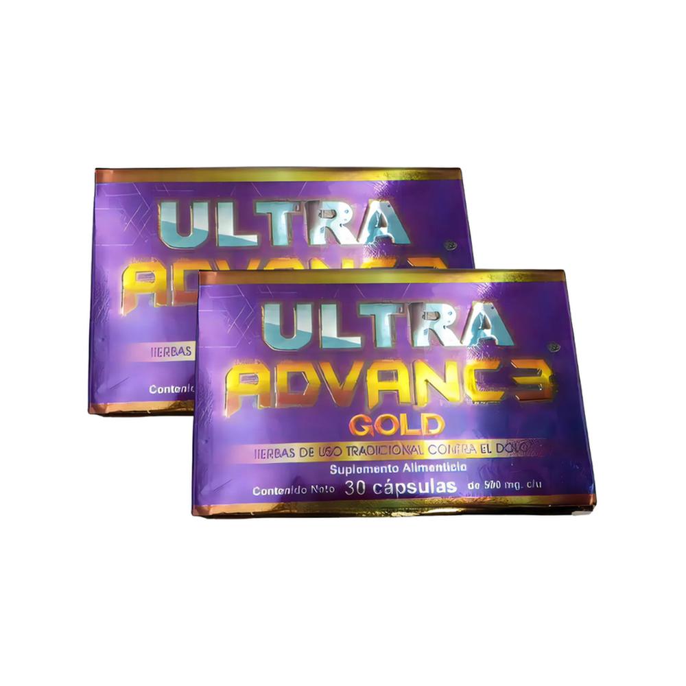 Pack 2 Ultra Advanc3 Gold 30 Cápsulas De 500 Mg Alivio Para Articulaciones Y Huesos