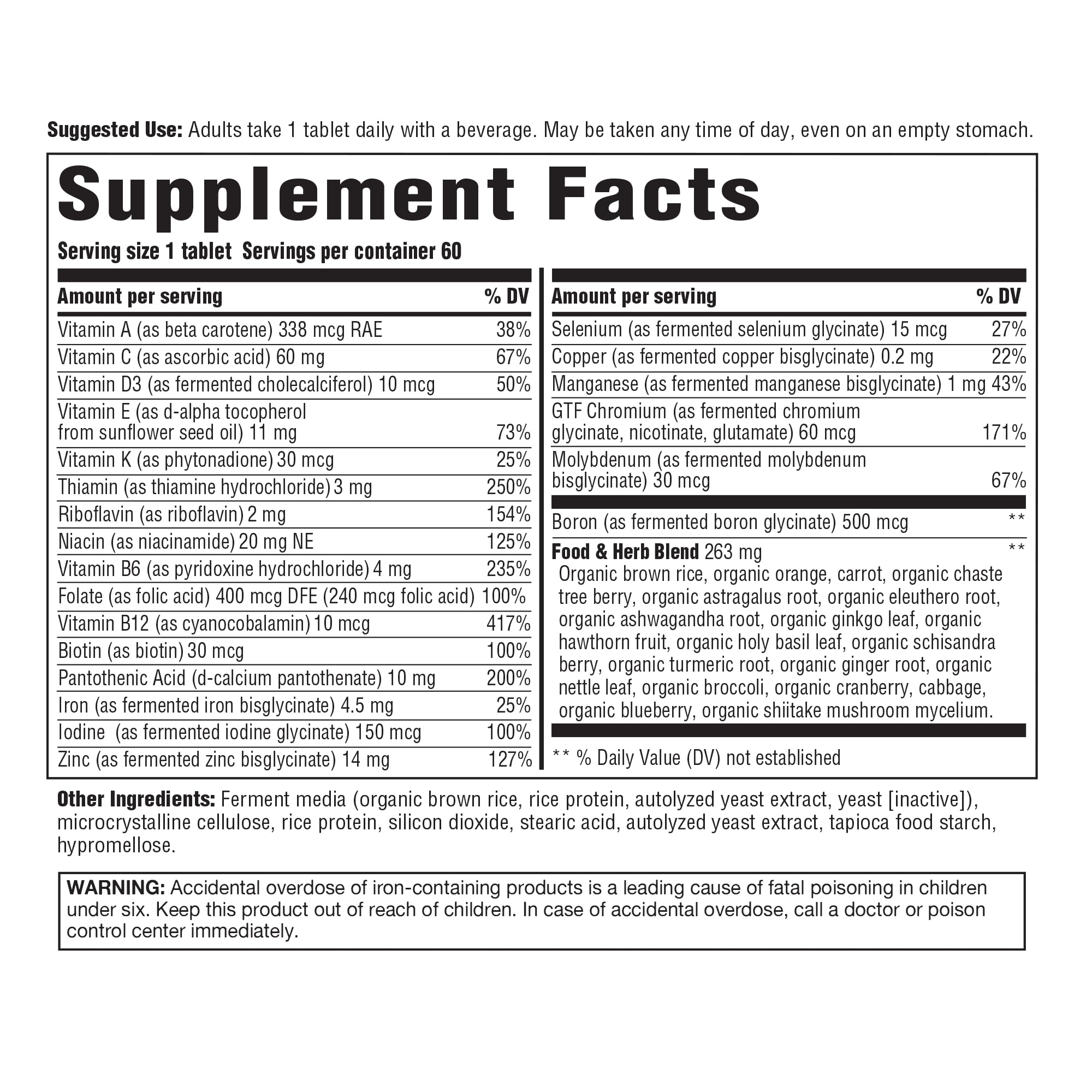 Foto 3 pulgar | Multivitaminas Innate Response Formulas 60 Tabletas - Venta Internacional