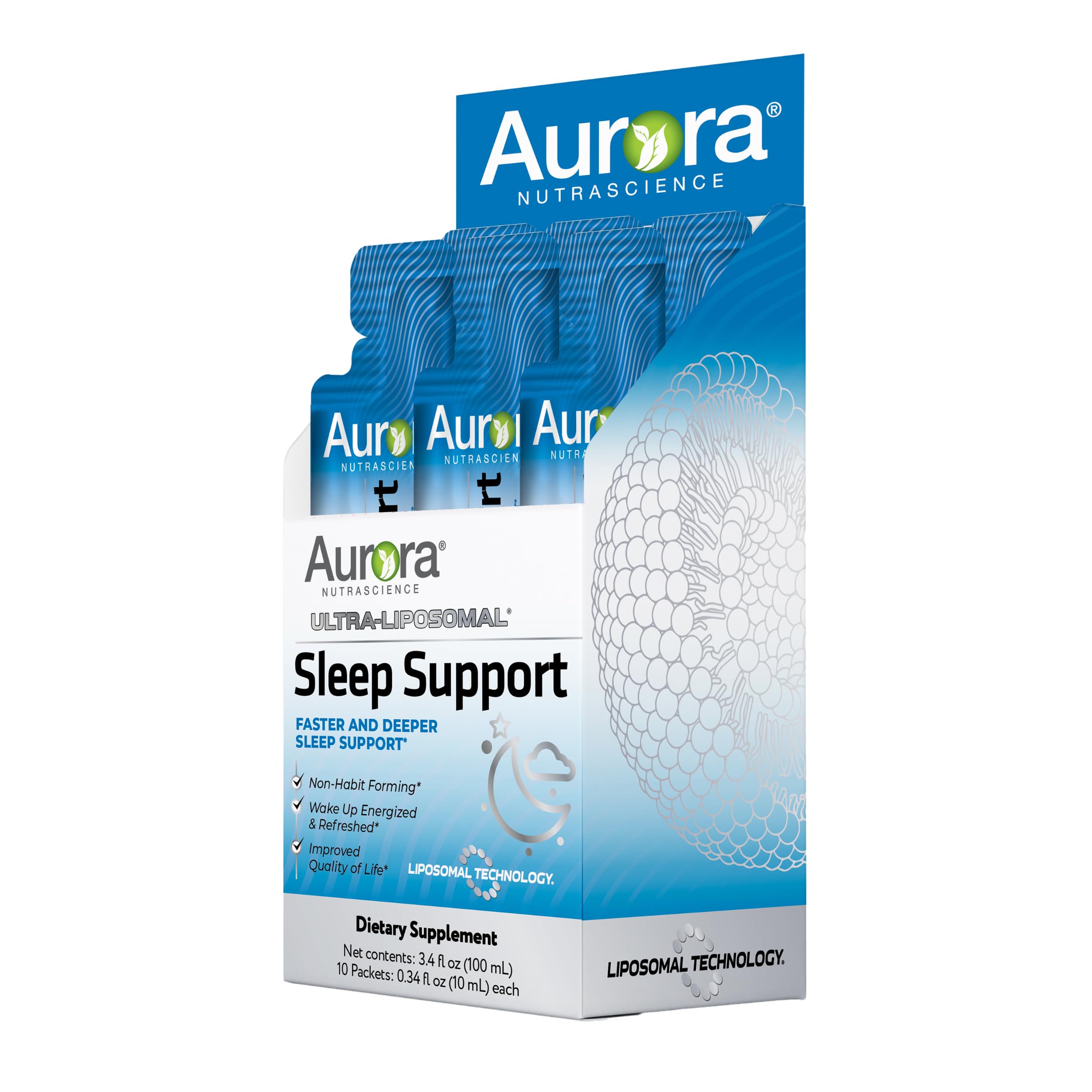 Foto 6 pulgar | Sleep Support Aurora Nutrascience Ultra-liposomal Con Melatonina 10 Paquetes- Venta Internacional