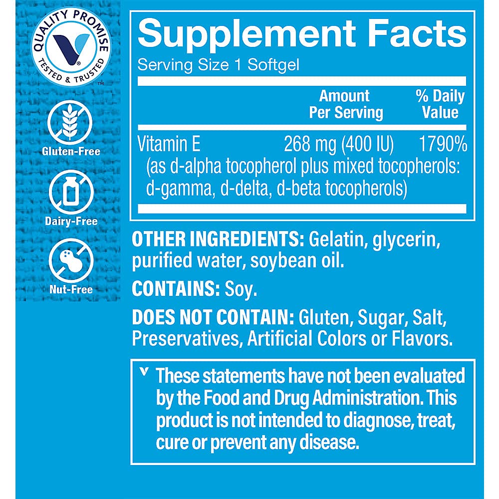 Foto 4 | Suplemento Vitamina E The Vitamin Shoppe 400 Ui 60 Cápsulas Blandas - Venta Internacional