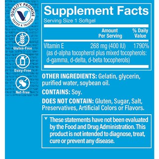 Foto 4 | Suplemento Vitamina E The Vitamin Shoppe 400 Ui 60 Cápsulas Blandas - Venta Internacional