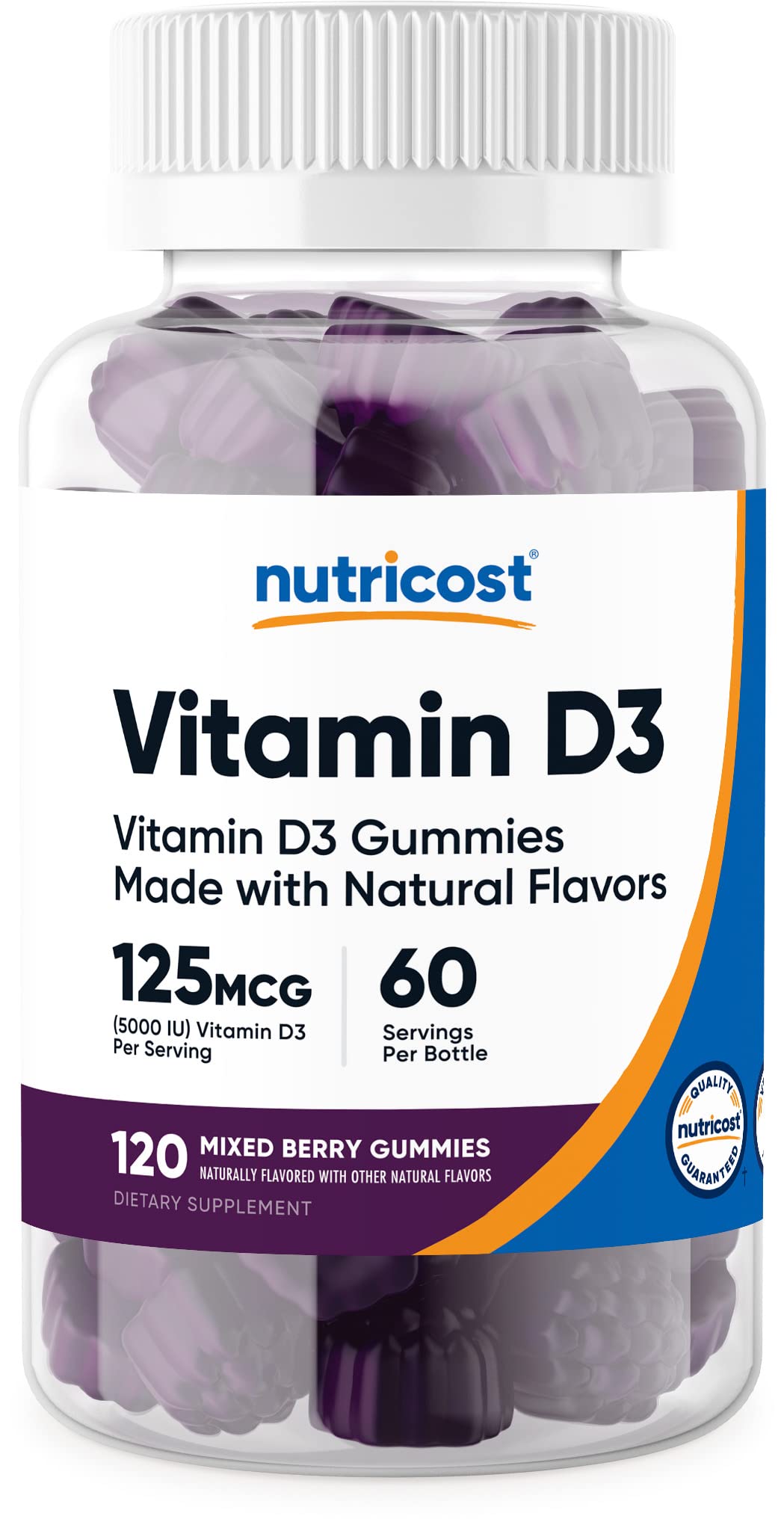 Foto 2 pulgar | Vitamina D3 Nutricost 120 Gomitas-Venta Internacional